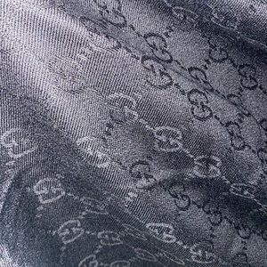 Gucci Black on black wool scarf